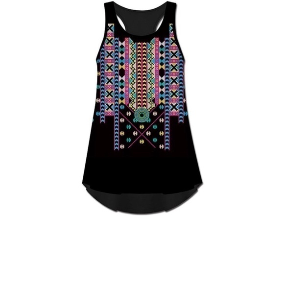 Black & Pink Abstract Geometric Racerback Tank - Picture 1 of 2
